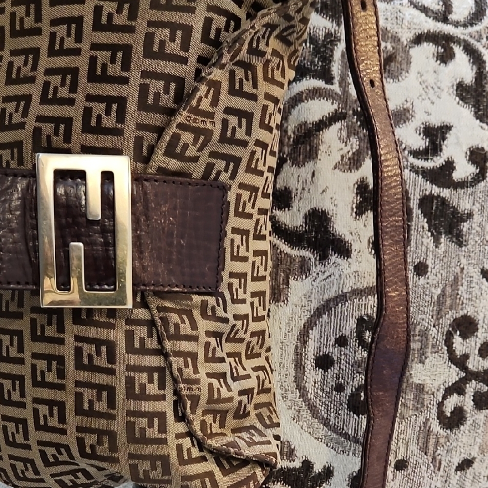 Fendi Tan and Brown Monogram Belt Bag